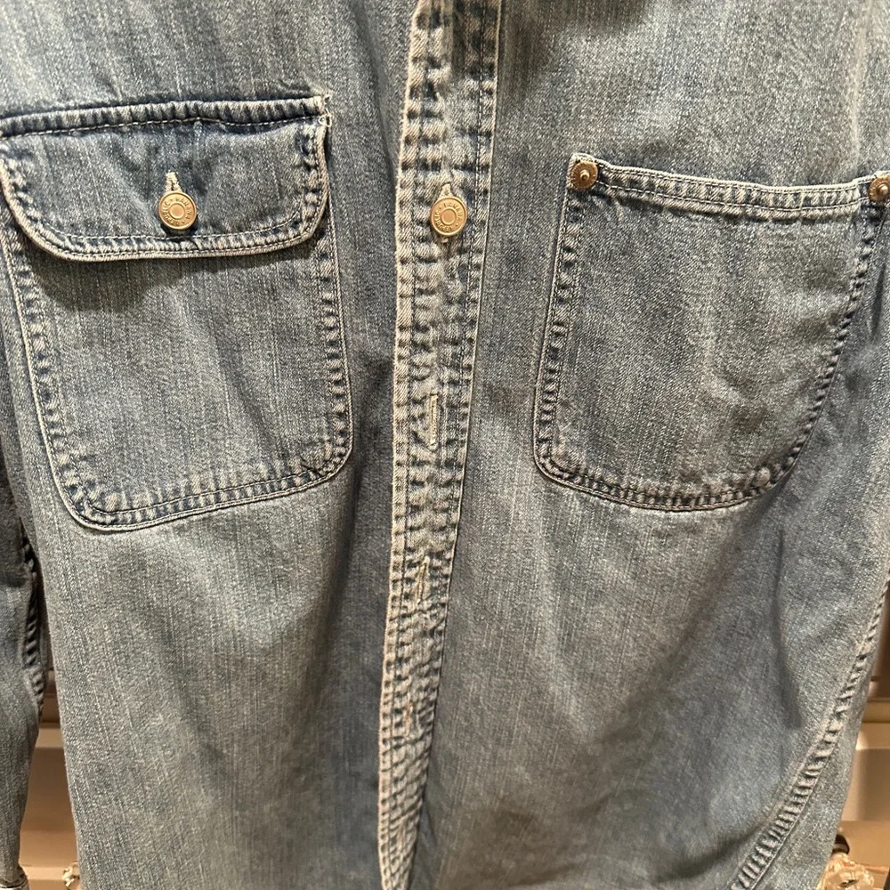 BANANA REPUBLIC 90s Globe Tag Long Sleeve Shirt XS Cotton vintage - Picture 2 of 9